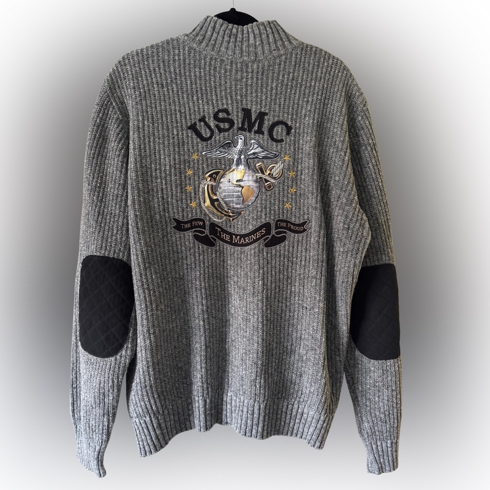 Bradford Exchange Men’s USMC “The  Few The Proud The Marines” zip up sweater